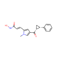 Cn1cc(C(=O)[C@@H]2C[C@@H]2c2ccccc2)cc1/C=C/C(=O)NO ZINC000013559562