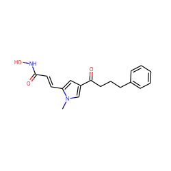 Cn1cc(C(=O)CCCc2ccccc2)cc1/C=C/C(=O)NO ZINC000013559555