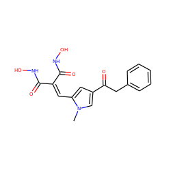 Cn1cc(C(=O)Cc2ccccc2)cc1C=C(C(=O)NO)C(=O)NO ZINC000013559551