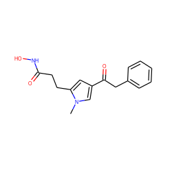 Cn1cc(C(=O)Cc2ccccc2)cc1CCC(=O)NO ZINC000013559546