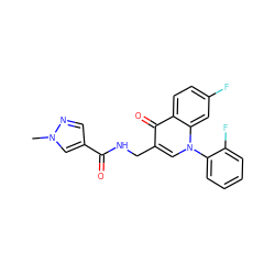 Cn1cc(C(=O)NCc2cn(-c3ccccc3F)c3cc(F)ccc3c2=O)cn1 ZINC000096170196