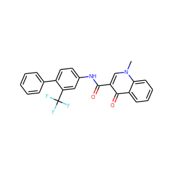 Cn1cc(C(=O)Nc2ccc(-c3ccccc3)c(C(F)(F)F)c2)c(=O)c2ccccc21 ZINC000073142345