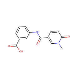 Cn1cc(C(=O)Nc2cccc(C(=O)O)c2)ccc1=O ZINC000237762232