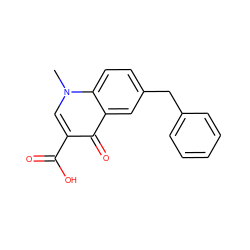 Cn1cc(C(=O)O)c(=O)c2cc(Cc3ccccc3)ccc21 ZINC000043022688