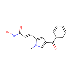 Cn1cc(C(=O)c2ccccc2)cc1/C=C/C(=O)NO ZINC000013473172