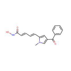 Cn1cc(C(=O)c2ccccc2)cc1/C=C/C=C/C(=O)NO ZINC000013559541