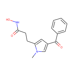 Cn1cc(C(=O)c2ccccc2)cc1CCC(=O)NO ZINC000013559538