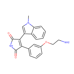 Cn1cc(C2=C(c3cccc(OCCN)c3)C(=O)NC2=O)c2ccccc21 ZINC000001551645