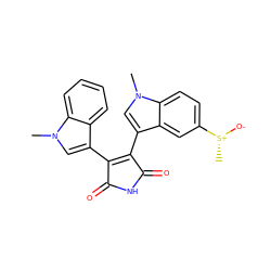 Cn1cc(C2=C(c3cn(C)c4ccc([S@@+](C)[O-])cc34)C(=O)NC2=O)c2ccccc21 ZINC000013447753