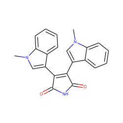 Cn1cc(C2=C(c3cn(C)c4ccccc34)C(=O)NC2=O)c2ccccc21 ZINC000002011708