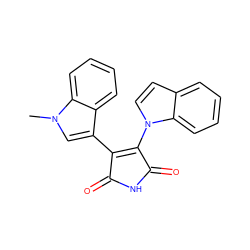 Cn1cc(C2=C(n3ccc4ccccc43)C(=O)NC2=O)c2ccccc21 ZINC000013447703