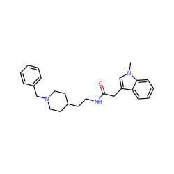 Cn1cc(CC(=O)NCCC2CCN(Cc3ccccc3)CC2)c2ccccc21 ZINC000035907366