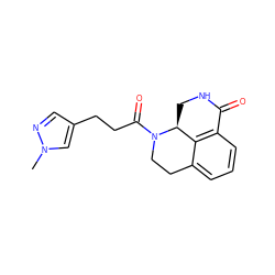 Cn1cc(CCC(=O)N2CCc3cccc4c3[C@@H]2CNC4=O)cn1 ZINC000045340146