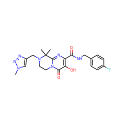 Cn1cc(CN2CCn3c(nc(C(=O)NCc4ccc(F)cc4)c(O)c3=O)C2(C)C)nn1 ZINC000035017634