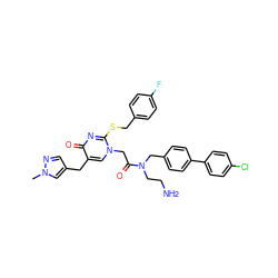 Cn1cc(Cc2cn(CC(=O)N(CCN)Cc3ccc(-c4ccc(Cl)cc4)cc3)c(SCc3ccc(F)cc3)nc2=O)cn1 ZINC000026576862