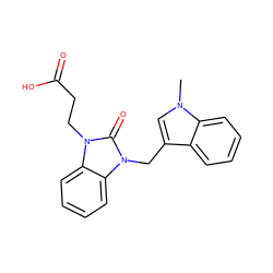 Cn1cc(Cn2c(=O)n(CCC(=O)O)c3ccccc32)c2ccccc21 ZINC000072175448