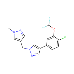 Cn1cc(Cn2cc(-c3ccc(Cl)c(OC(F)F)c3)cn2)cn1 ZINC001772615362