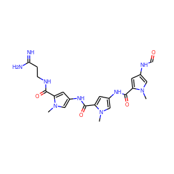 Cn1cc(NC(=O)c2cc(NC(=O)c3cc(NC=O)cn3C)cn2C)cc1C(=O)NCCC(=N)N ZINC000003872327