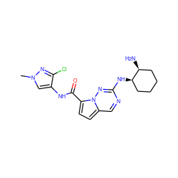 Cn1cc(NC(=O)c2ccc3cnc(N[C@@H]4CCCC[C@@H]4N)nn23)c(Cl)n1 ZINC000473154840