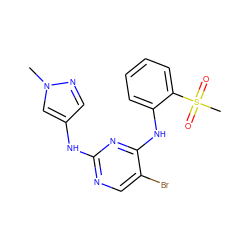 Cn1cc(Nc2ncc(Br)c(Nc3ccccc3S(C)(=O)=O)n2)cn1 ZINC000063540069