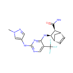 Cn1cc(Nc2ncc(C(F)(F)F)c(N[C@H]3[C@@H](C(N)=O)[C@@H]4C=C[C@H]3C4)n2)cn1 ZINC000084688249