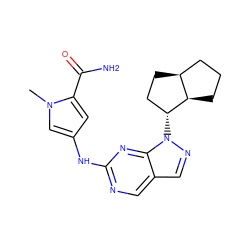 Cn1cc(Nc2ncc3cnn([C@@H]4CC[C@H]5CCC[C@H]54)c3n2)cc1C(N)=O ZINC000084615444