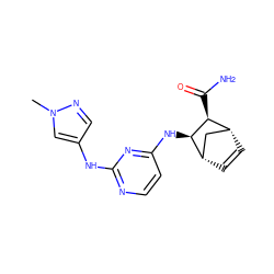 Cn1cc(Nc2nccc(N[C@H]3[C@@H](C(N)=O)[C@@H]4C=C[C@H]3C4)n2)cn1 ZINC000084689582