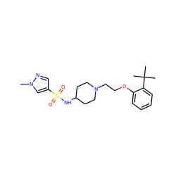 Cn1cc(S(=O)(=O)NC2CCN(CCOc3ccccc3C(C)(C)C)CC2)cn1 ZINC000653782725