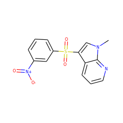 Cn1cc(S(=O)(=O)c2cccc([N+](=O)[O-])c2)c2cccnc21 ZINC000043077702