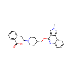 Cn1cc2c(OCC3CCN(CCc4ccccc4C(=O)O)CC3)nc3ccccc3c2c1 ZINC000095575081