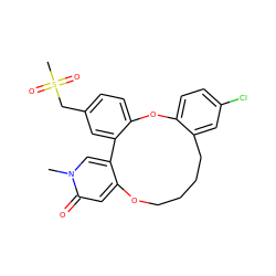 Cn1cc2c(cc1=O)OCCCCc1cc(Cl)ccc1Oc1ccc(CS(C)(=O)=O)cc1-2 ZINC001772572351