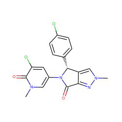 Cn1cc2c(n1)C(=O)N(c1cc(Cl)c(=O)n(C)c1)[C@@H]2c1ccc(Cl)cc1 ZINC000220359214