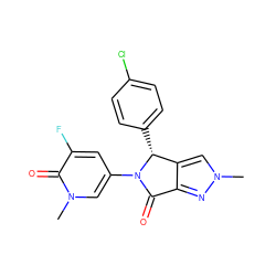 Cn1cc2c(n1)C(=O)N(c1cc(F)c(=O)n(C)c1)[C@@H]2c1ccc(Cl)cc1 ZINC000220359554