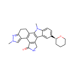 Cn1cc2c(n1)CCc1c-2c2c(c3c4cc([C@@H]5CCCCO5)ccc4n(C)c13)CNC2=O ZINC000049793023