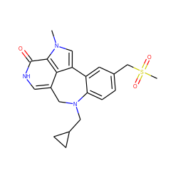 Cn1cc2c3c(c[nH]c(=O)c31)CN(CC1CC1)c1ccc(CS(C)(=O)=O)cc1-2 ZINC000221045132