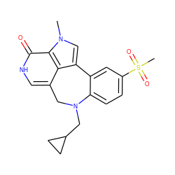 Cn1cc2c3c(c[nH]c(=O)c31)CN(CC1CC1)c1ccc(S(C)(=O)=O)cc1-2 ZINC000221045042