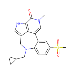 Cn1cc2c3c(c[nH]c3c1=O)CN(CC1CC1)c1ccc(S(C)(=O)=O)cc1-2 ZINC000218399718