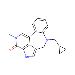 Cn1cc2c3c(c[nH]c3c1=O)CN(CC1CC1)c1ccccc1-2 ZINC000218413939