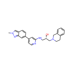 Cn1cc2ccc(-c3ccnc(NC[C@H](O)CN4CCc5ccccc5C4)c3)cc2n1 ZINC000219738812