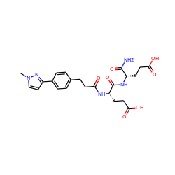 Cn1ccc(-c2ccc(CCC(=O)N[C@@H](CCC(=O)O)C(=O)N[C@@H](CCC(=O)O)C(N)=O)cc2)n1 ZINC000144347446