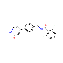 Cn1ccc(-c2ccc(CNC(=O)c3c(Cl)cccc3Cl)cc2)cc1=O ZINC000147210236