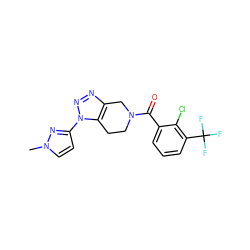 Cn1ccc(-n2nnc3c2CCN(C(=O)c2cccc(C(F)(F)F)c2Cl)C3)n1 ZINC000225978991