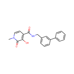 Cn1ccc(C(=O)NCc2cccc(-c3ccccc3)c2)c(O)c1=O ZINC000220683785