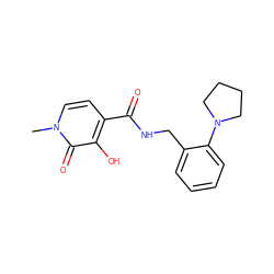 Cn1ccc(C(=O)NCc2ccccc2N2CCCC2)c(O)c1=O ZINC000205153259