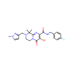 Cn1ccc(CN2CCn3c(nc(C(=O)NCc4ccc(F)cc4)c(O)c3=O)C2(C)C)n1 ZINC000036520086