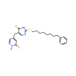 Cn1ccc(Cc2cnc(SCCCCCCCCc3ccccc3)[nH]c2=O)cc1=O ZINC000027310859