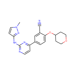 Cn1ccc(Nc2nccc(-c3ccc(OC4CCOCC4)c(C#N)c3)n2)n1 ZINC000146500121