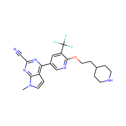 Cn1ccc2c(-c3cnc(OCCC4CCNCC4)c(C(F)(F)F)c3)nc(C#N)nc21 ZINC001772638177