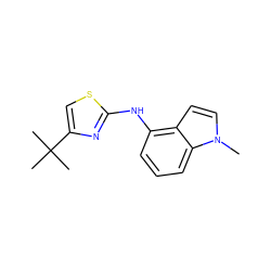 Cn1ccc2c(Nc3nc(C(C)(C)C)cs3)cccc21 ZINC000036159654