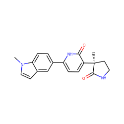 Cn1ccc2cc(-c3ccc([C@@]4(C)CCNC4=O)c(=O)[nH]3)ccc21 ZINC000584621994